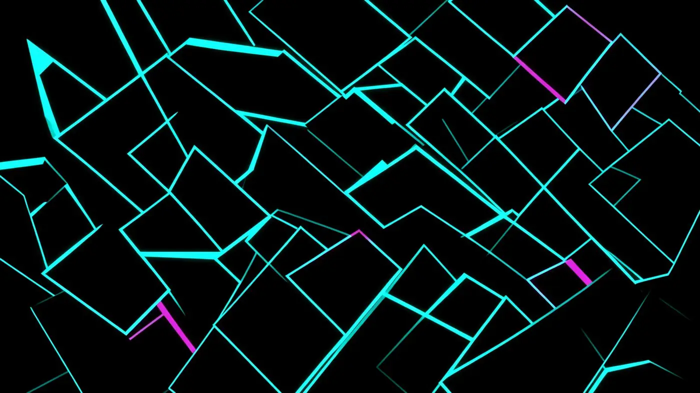 Abstract print of tessellating blocks with one shifted out